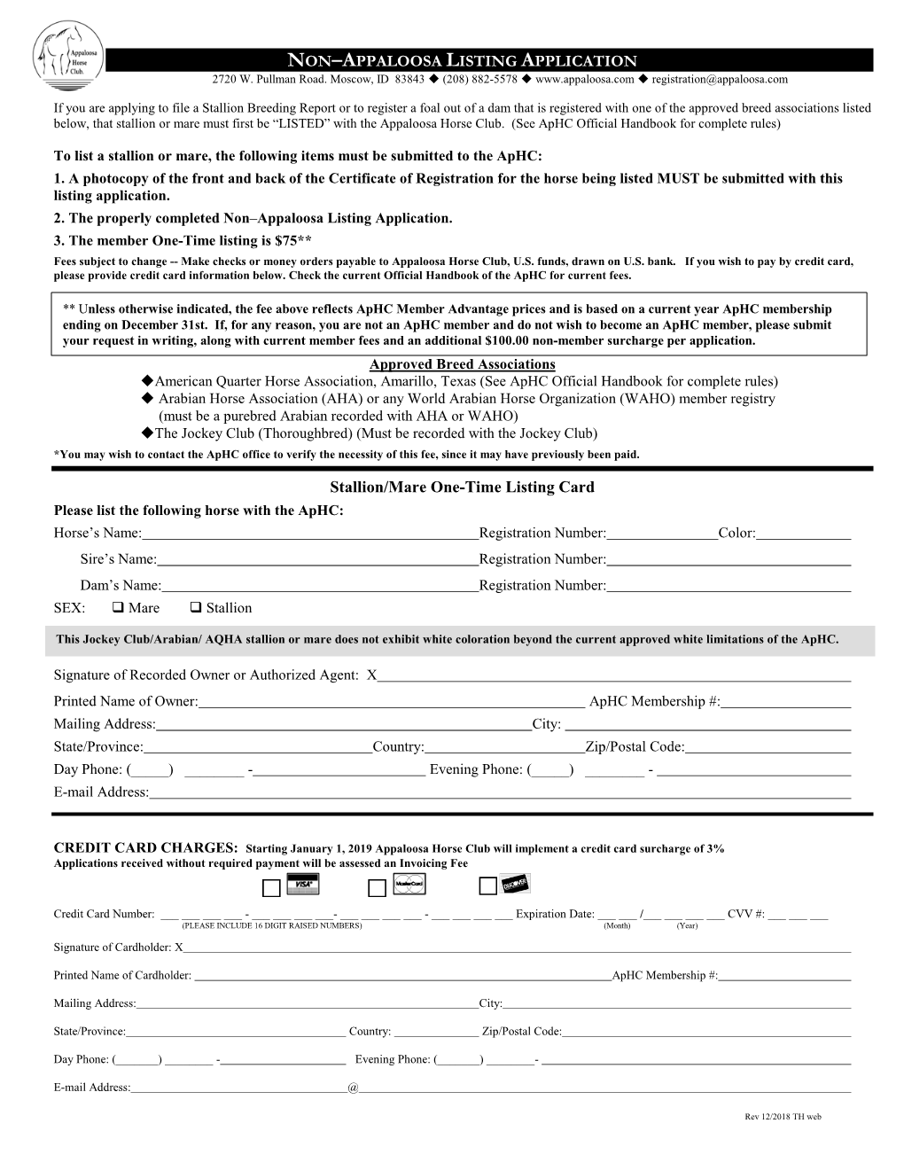 Registration of Appaloosa Geldings and Spayed Mares