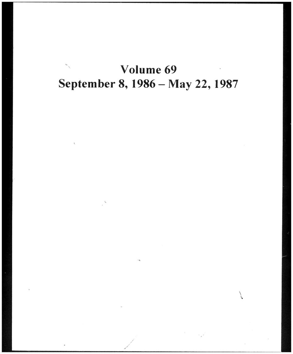 Volume 69 September 8,1986