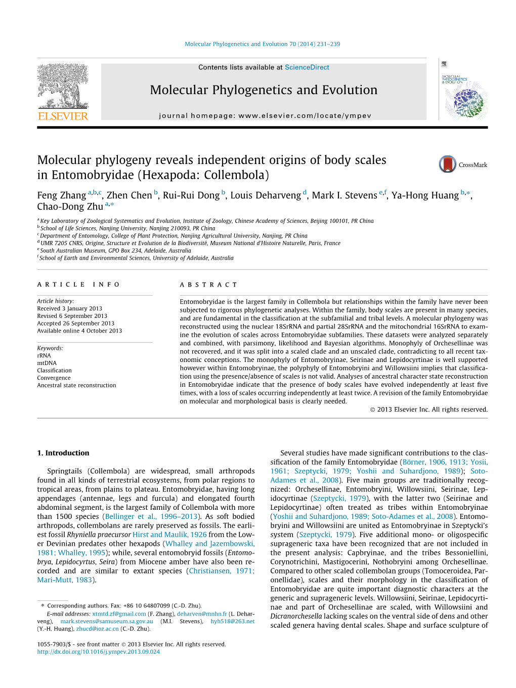 Molecular Phylogeny Reveals Independent Origins of Body Scales In