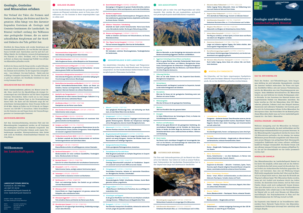 Geologie Und Mineralien Landschaftspark Binntal