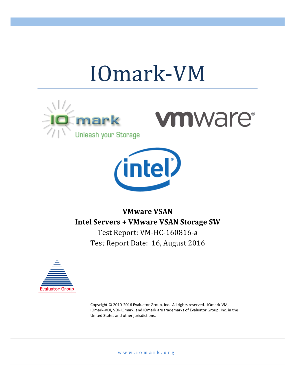 Iomark-VM-HC Intel Nvme with Vmware Vsan
