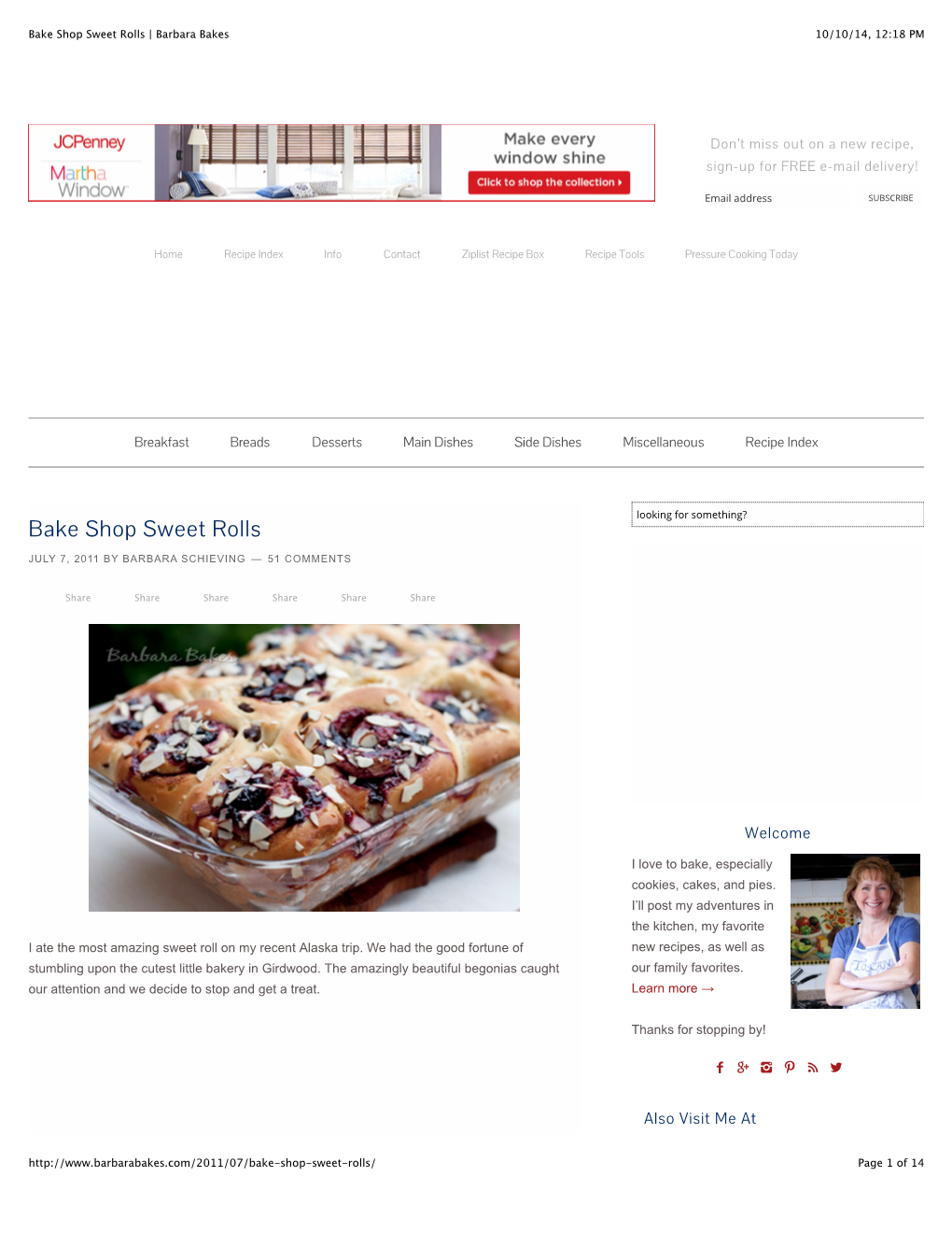 Bake Shop Sweet Rolls | Barbara Bakes 10/10/14, 12:18 PM