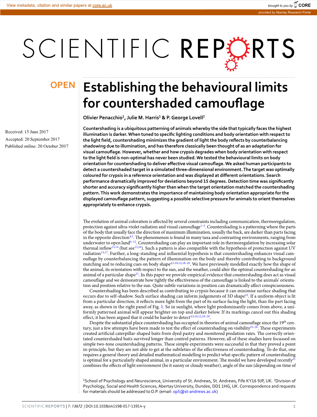 Establishing the Behavioural Limits for Countershaded Camouflage