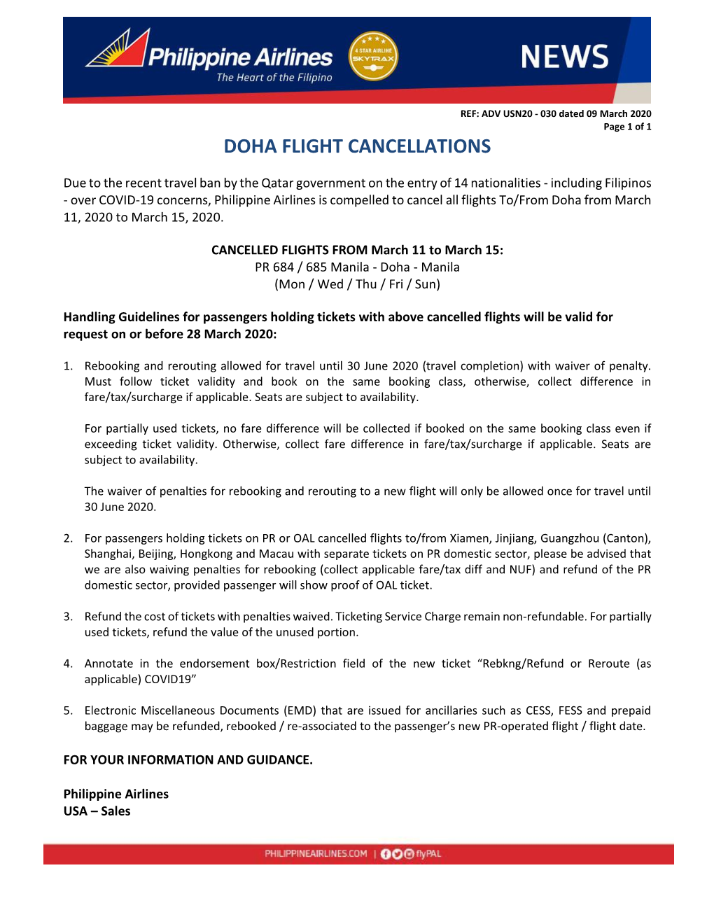 Doha Flight Cancellations