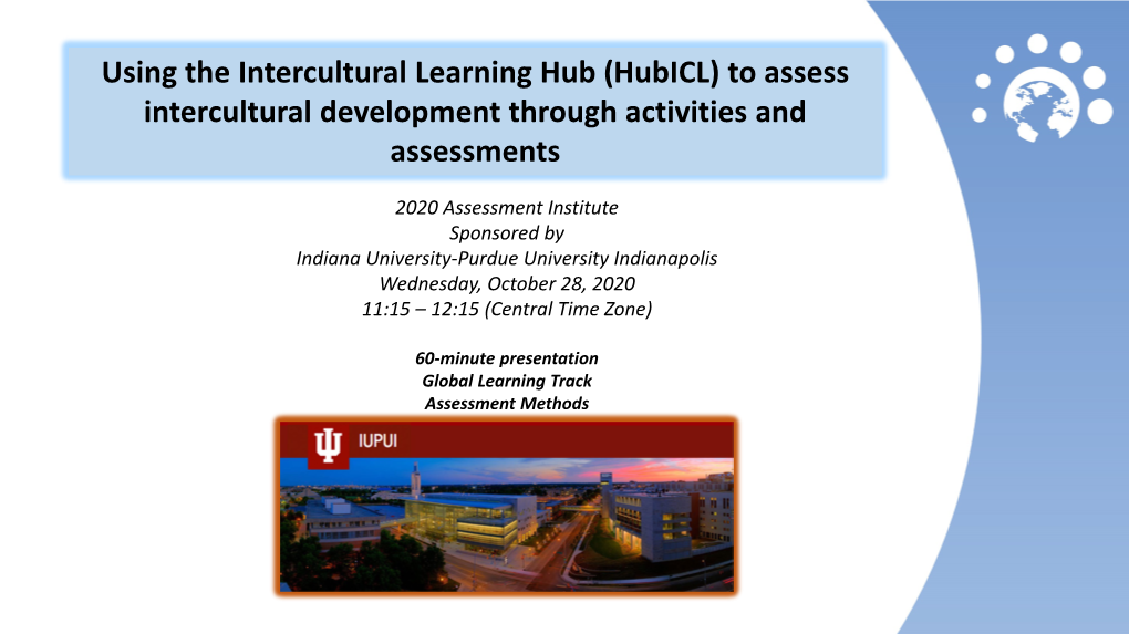 Using the Intercultural Learning Hub (Hubicl) to Assess Intercultural Development Through Activities and Assessments