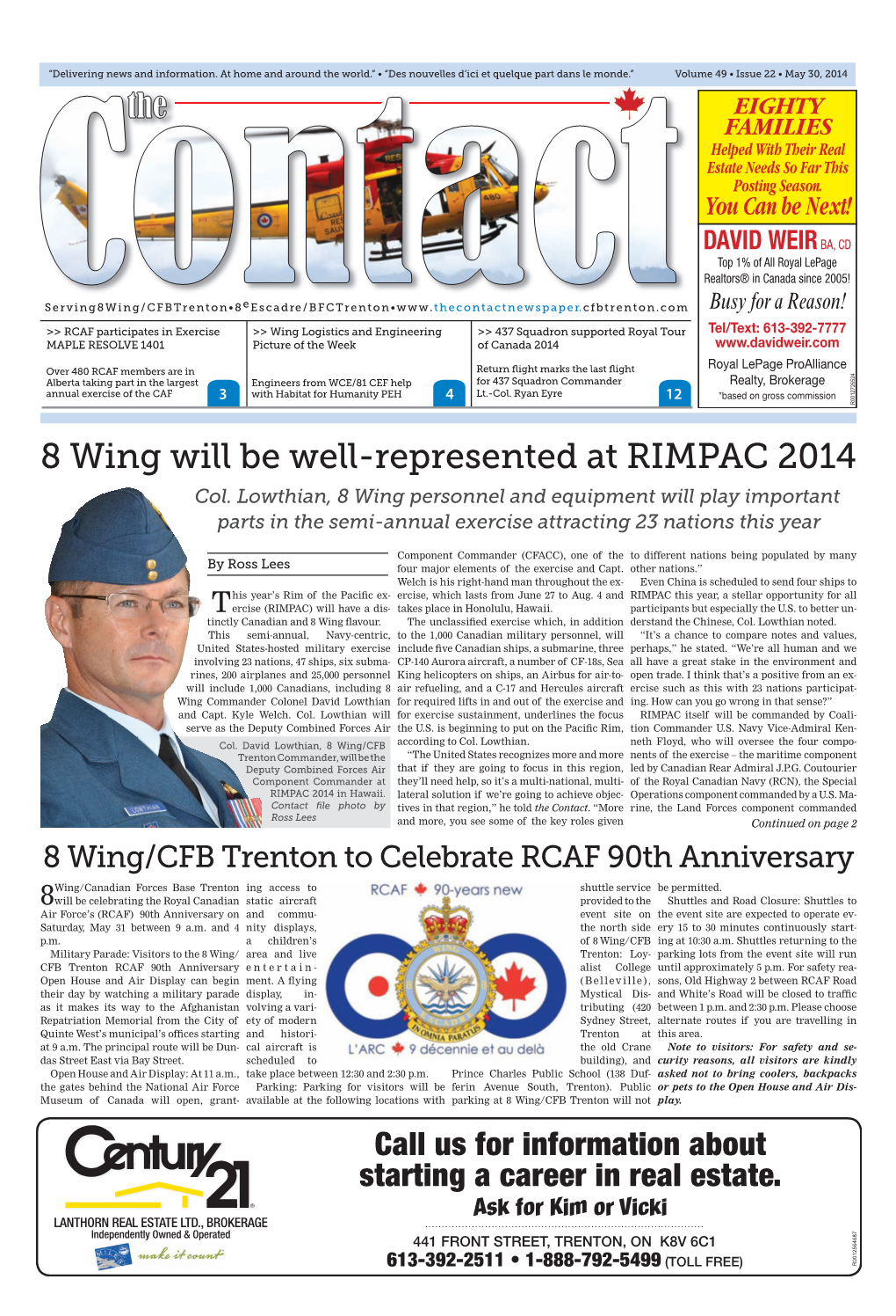 8 Wing Will Be Well-Represented at RIMPAC 2014 Col