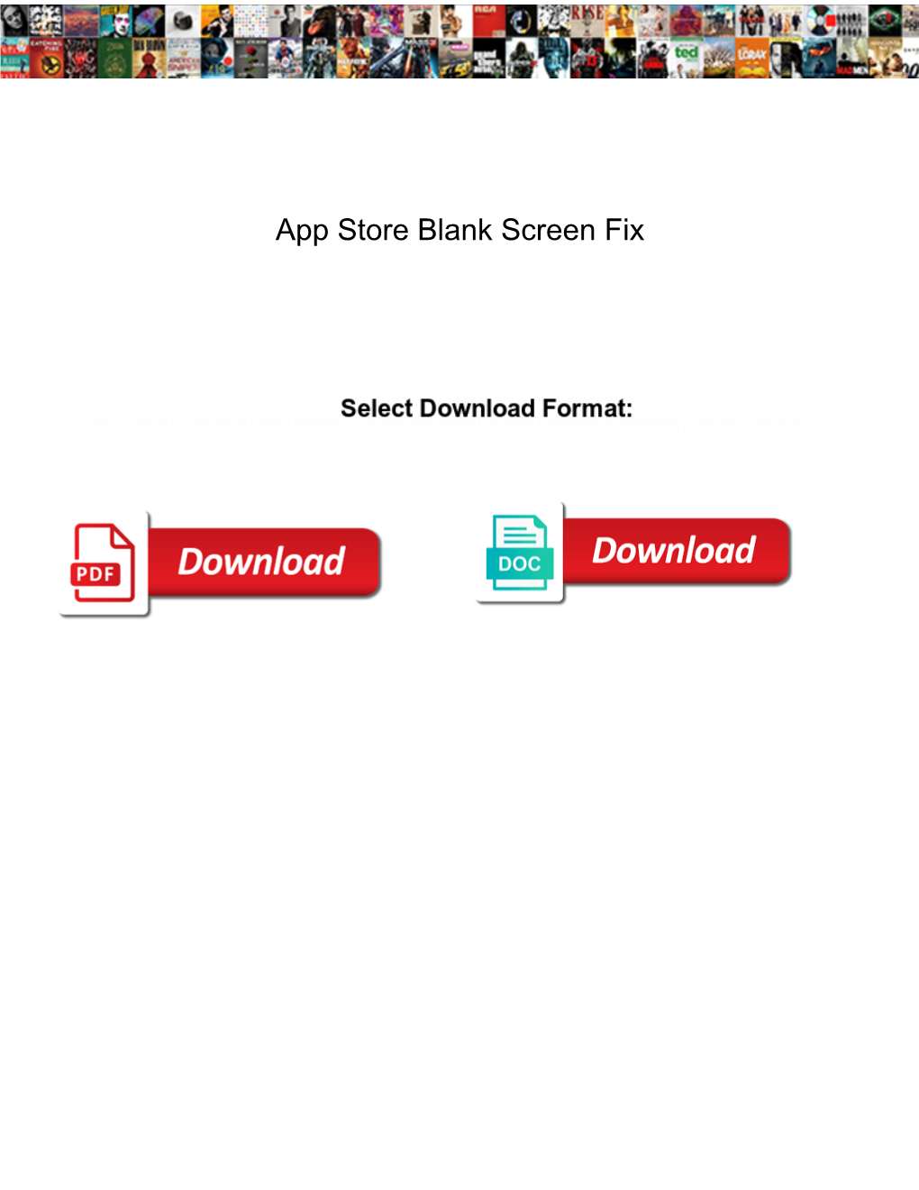 App Store Blank Screen Fix