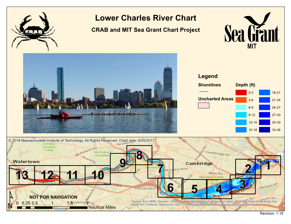 Lower Charles River Chart CRAB and MIT Sea Grant Chart Project