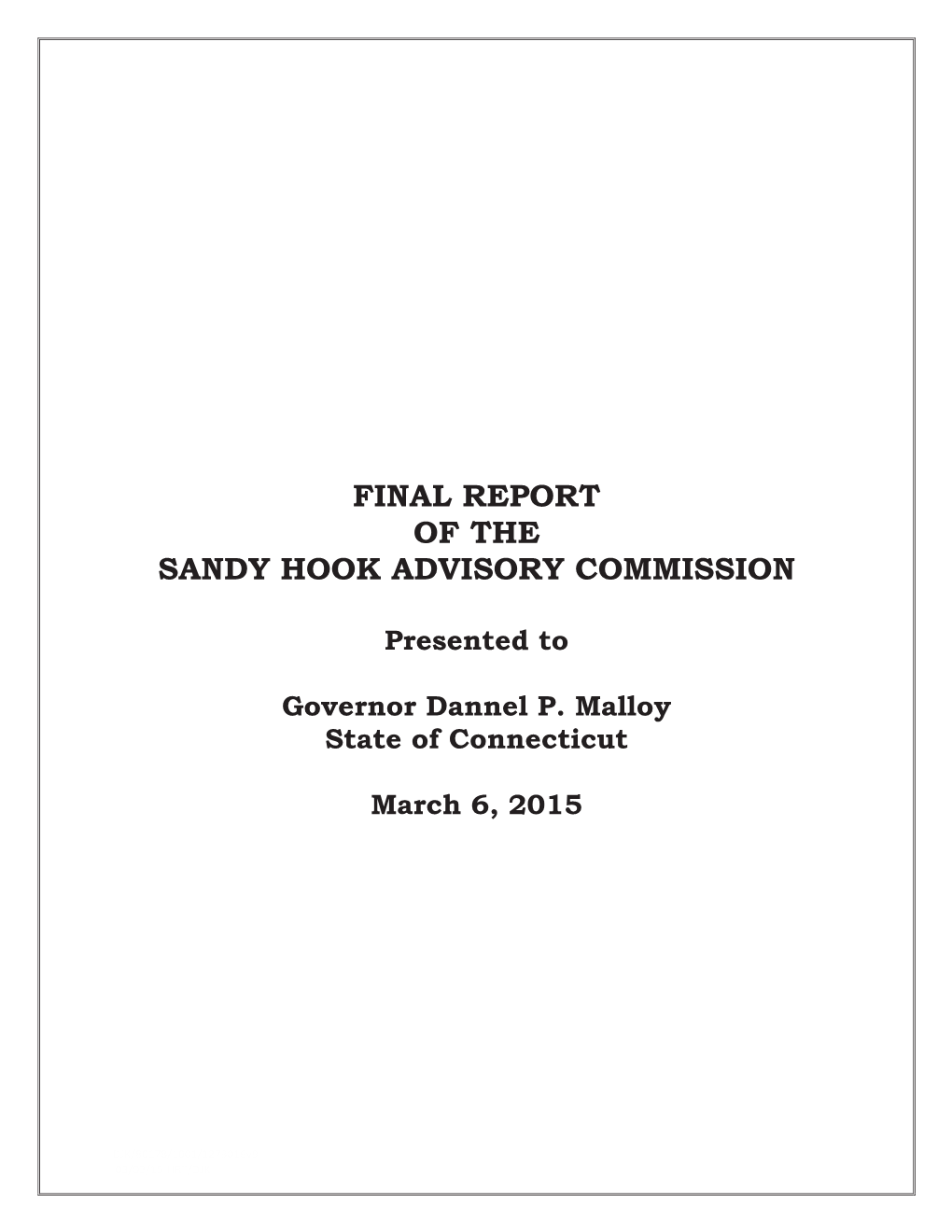 Final Report of the Sandy Hook Advisory Commission