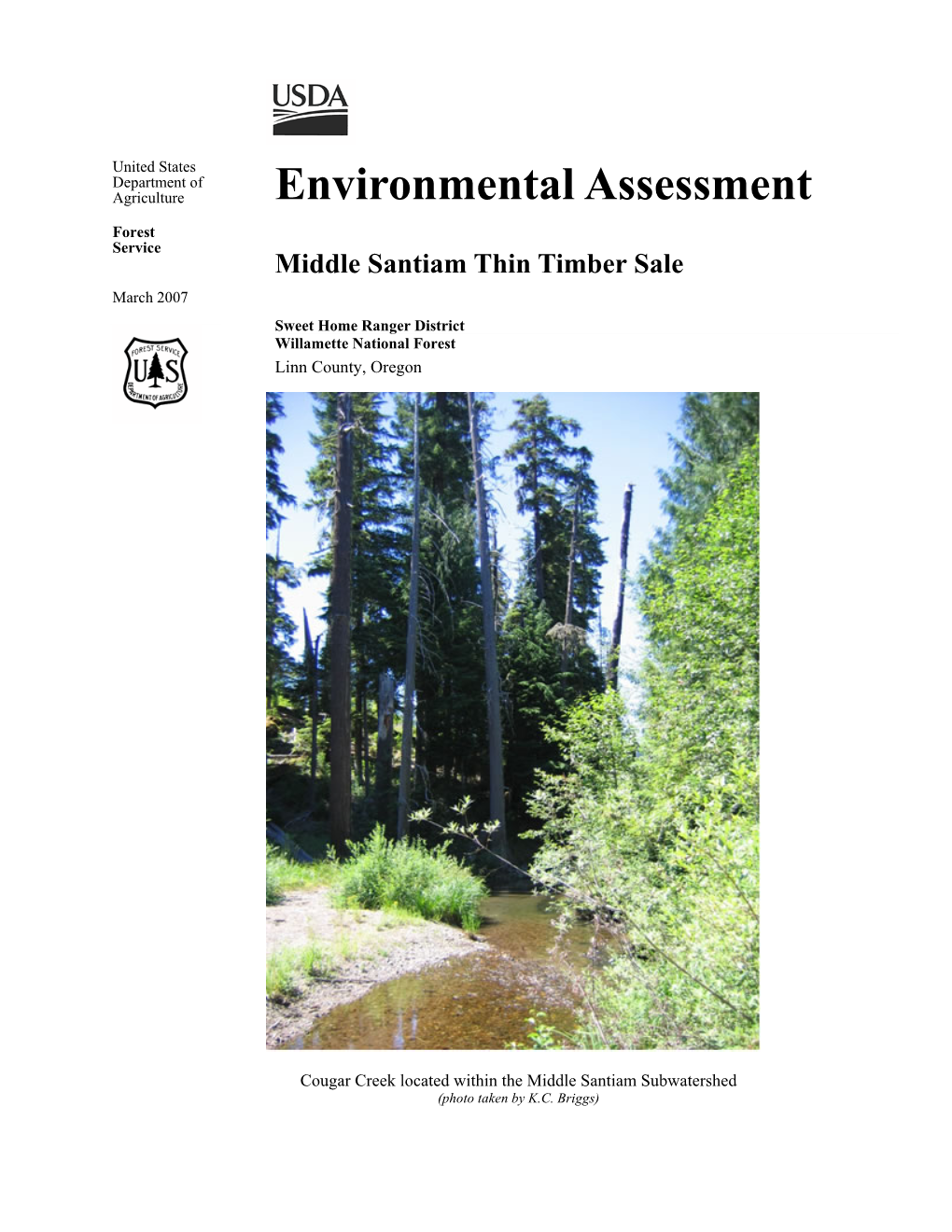 Middle Santiam Thin Environmental Assessment