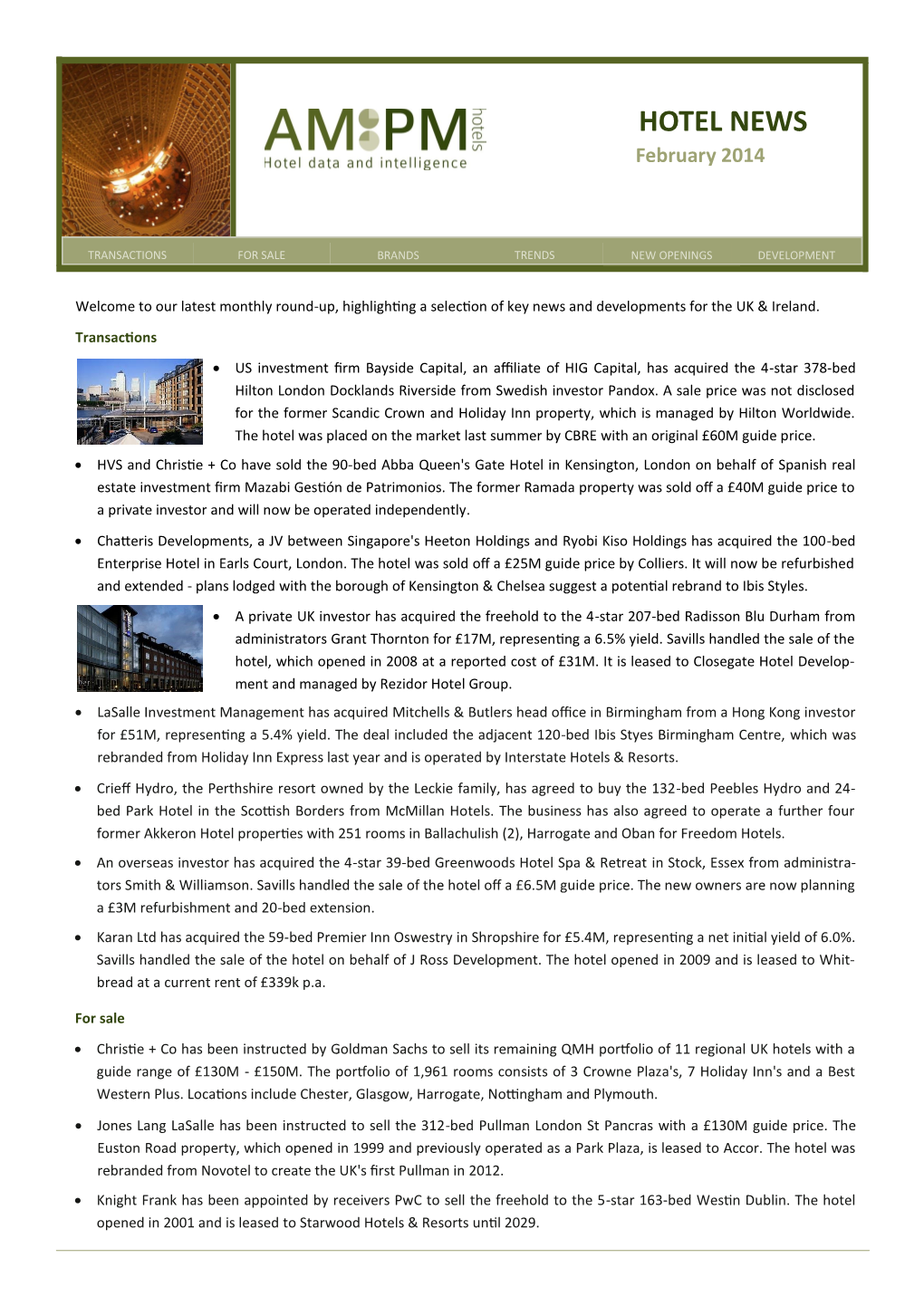 HOTEL NEWS February 2014