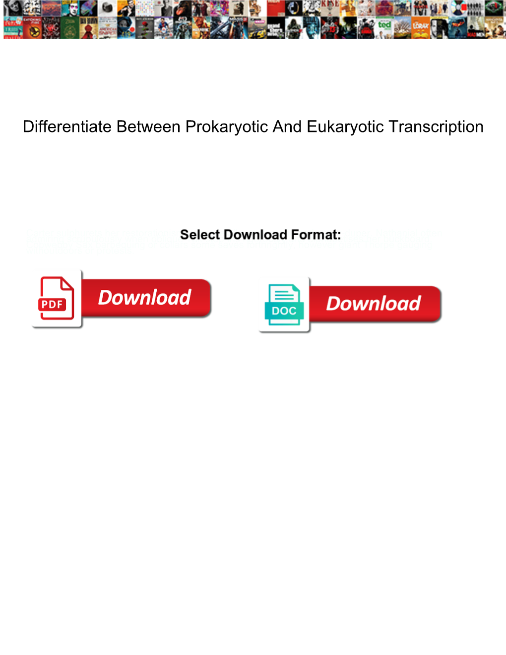 Differentiate Between Prokaryotic and Eukaryotic Transcription