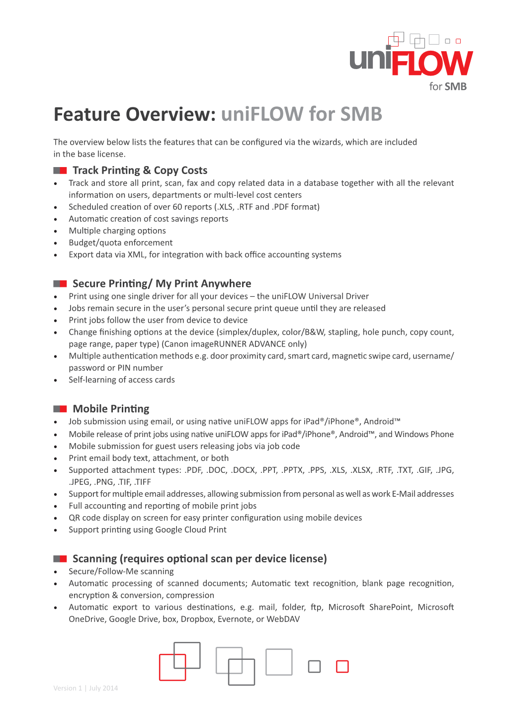 Feature Overview: Uniflow for SMB