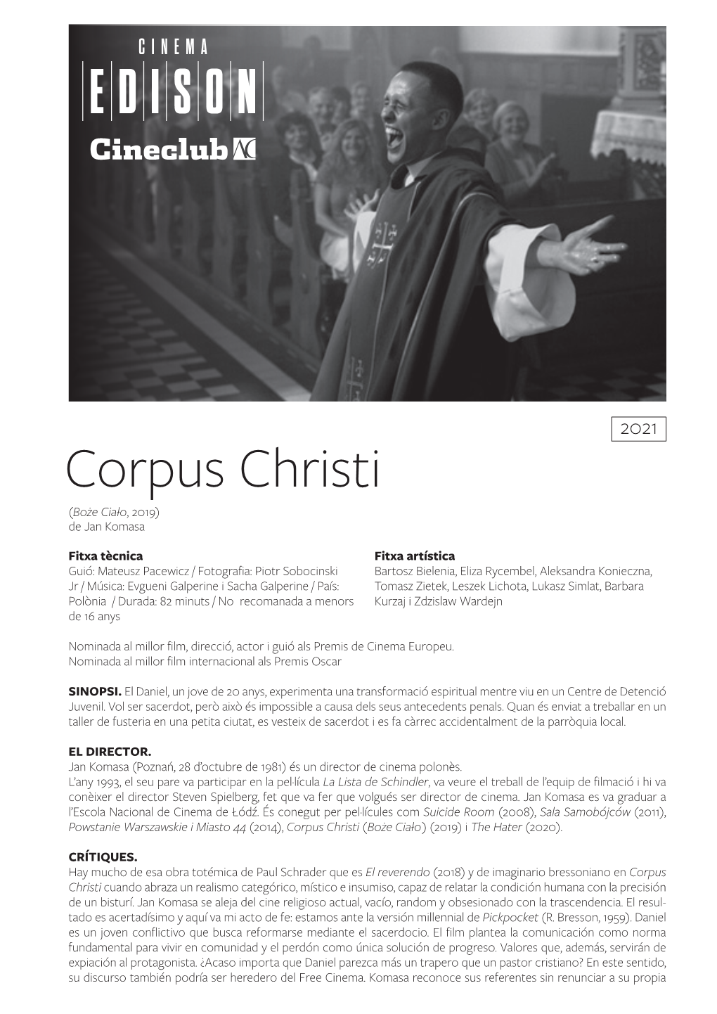 Corpus Christi (Boże Ciało, 2019) De Jan Komasa