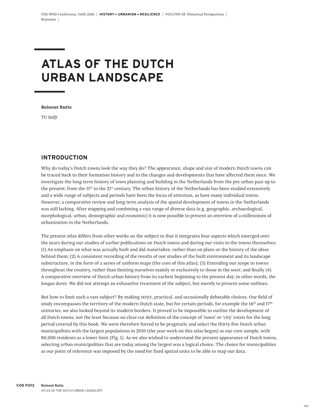 Atlas of the Dutch Urban Landscape