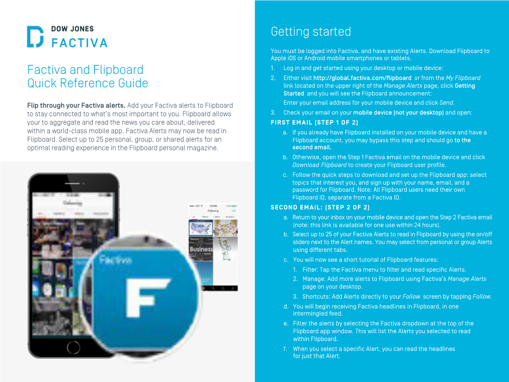 FACTIVA Factiva and Flipboard Quick Reference Guide Getting Started