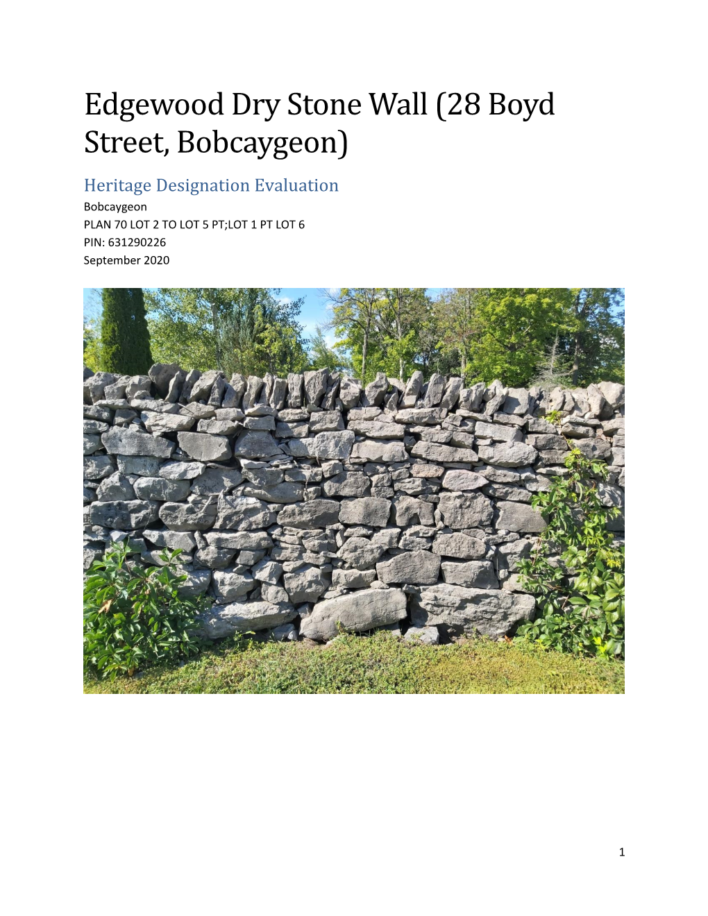 Edgewood Dry Stone Wall (28 Boyd Street, Bobcaygeon)