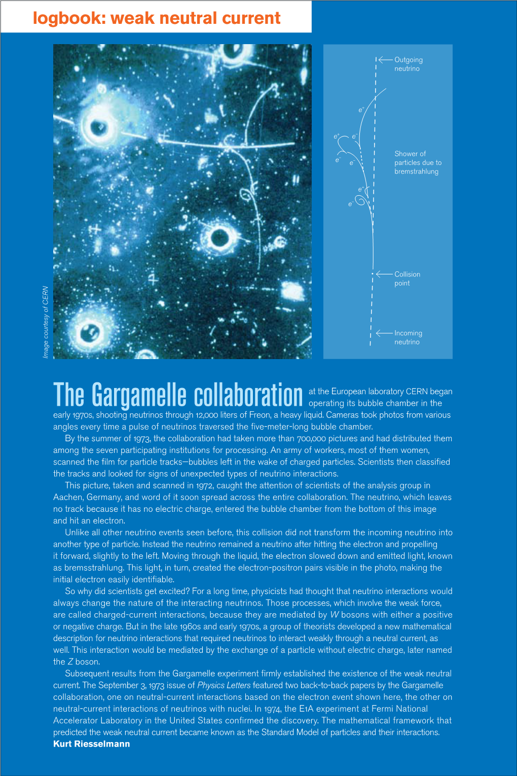 The Gargamelle Collaborationat the European Laboratory CERN Began