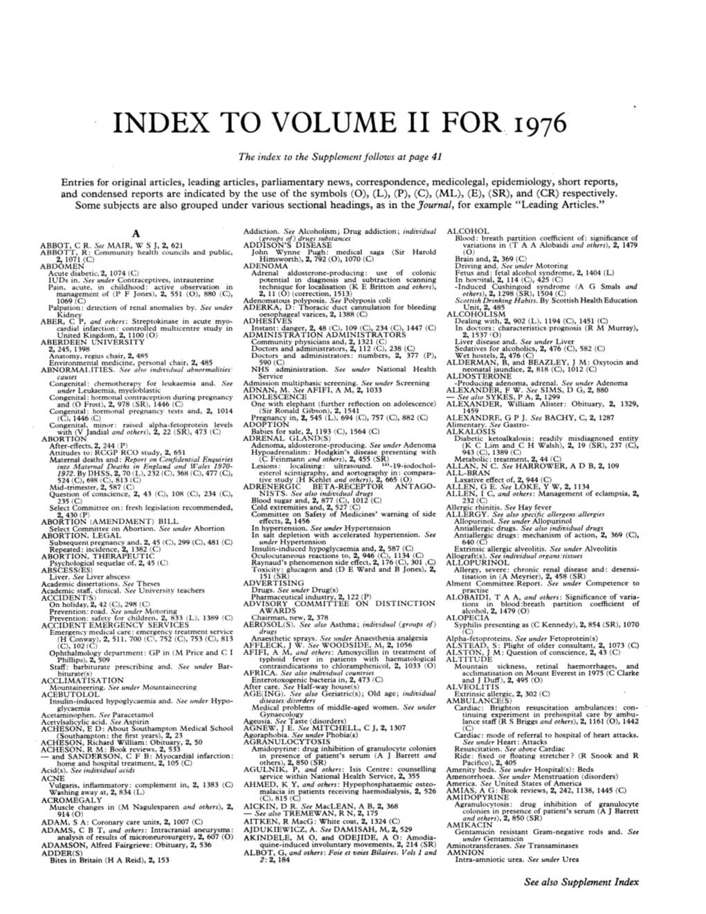 To Volume Ii for 1976