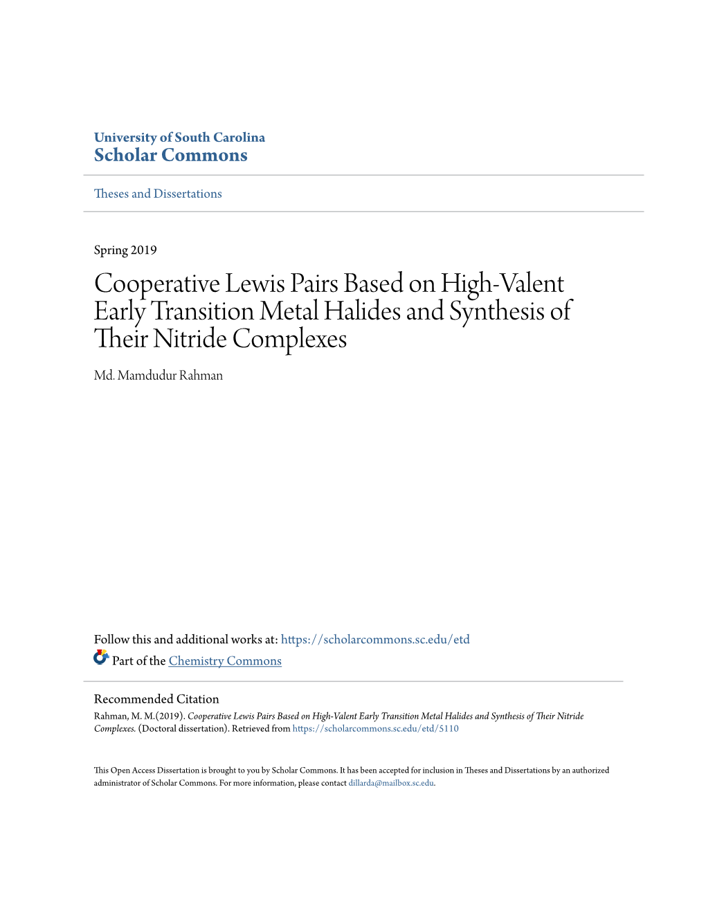 Cooperative Lewis Pairs Based on High-Valent Early Transition Metal Halides and Synthesis of Their Itrn Ide Complexes Md