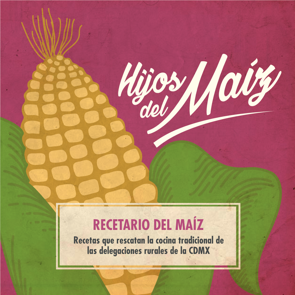 RECETARIO DEL MAÍZ Recetas Que Rescatan La Cocina Tradicional De Las Delegaciones Rurales De La CDMX