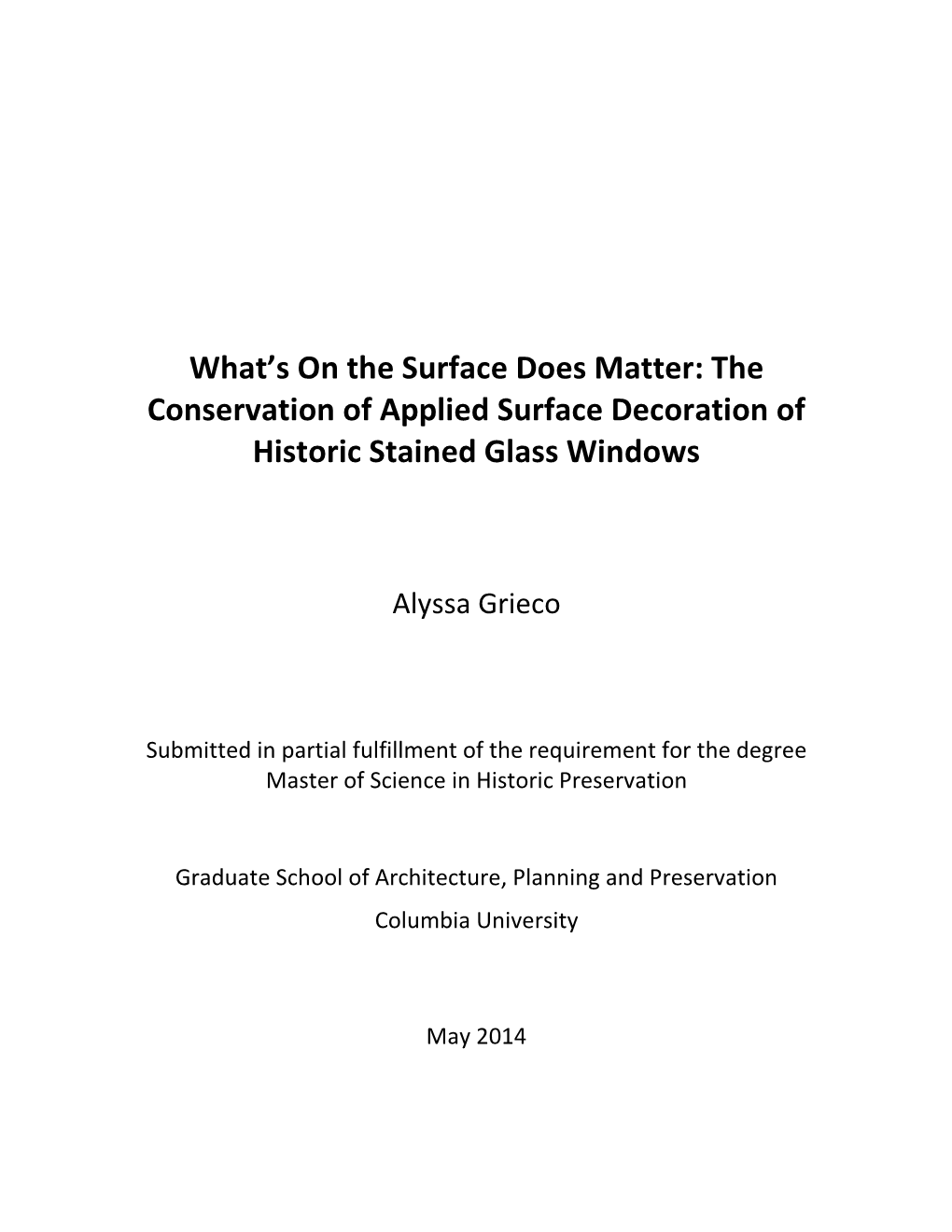 The Conservation of Applied Surface Decoration of Historic Stained Glass Windows