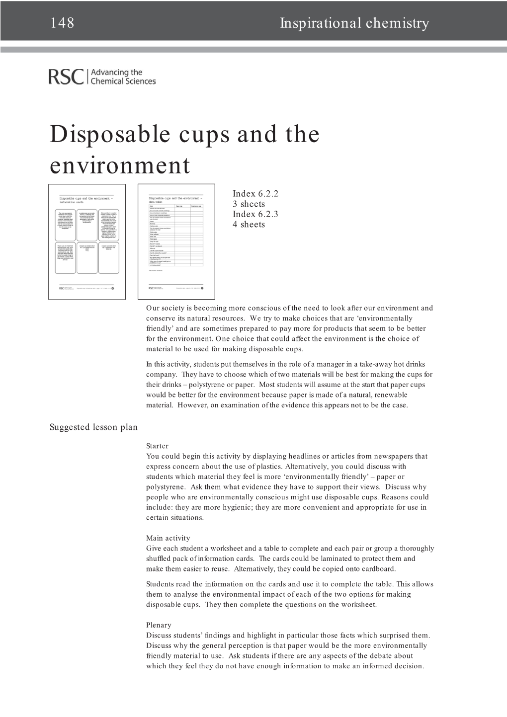 Disposable Cups and the Environment