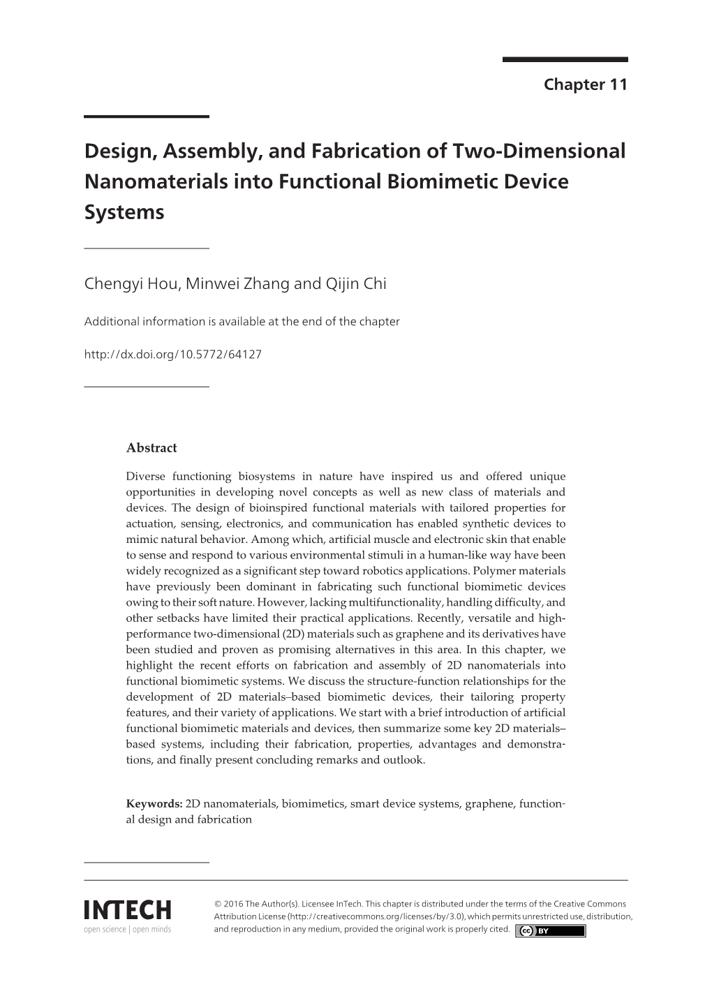 Design, Assembly, and Fabrication of Two-Dimensional Nanomaterials Into Functional Biomimetic Device Systems