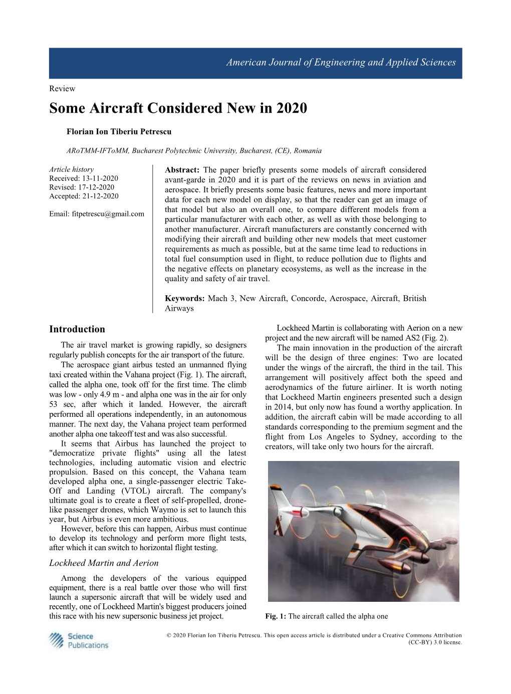 Some Aircraft Considered New in 2020