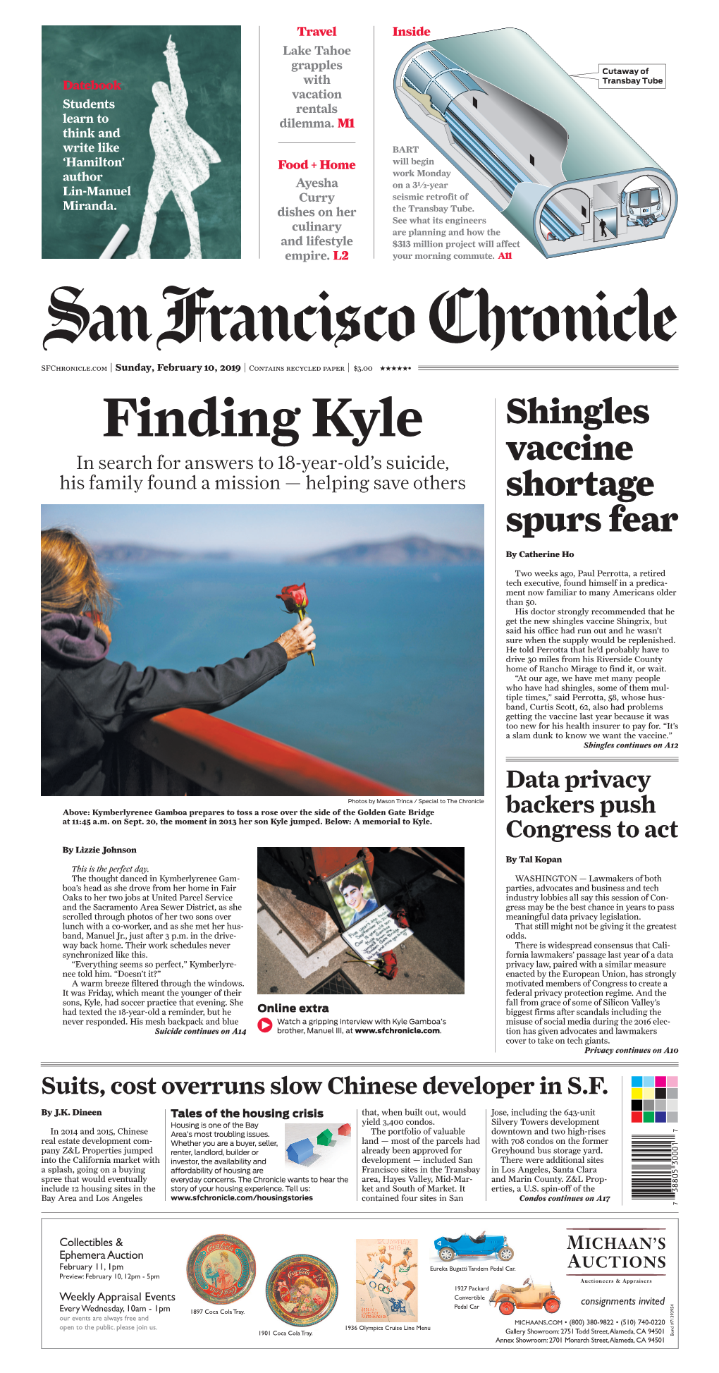 Finding Kyle Shingles in Search for Answers to 18-Year-Old’S Suicide, Vaccine His Family Found a Mission — Helping Save Others Shortage Spurs Fear