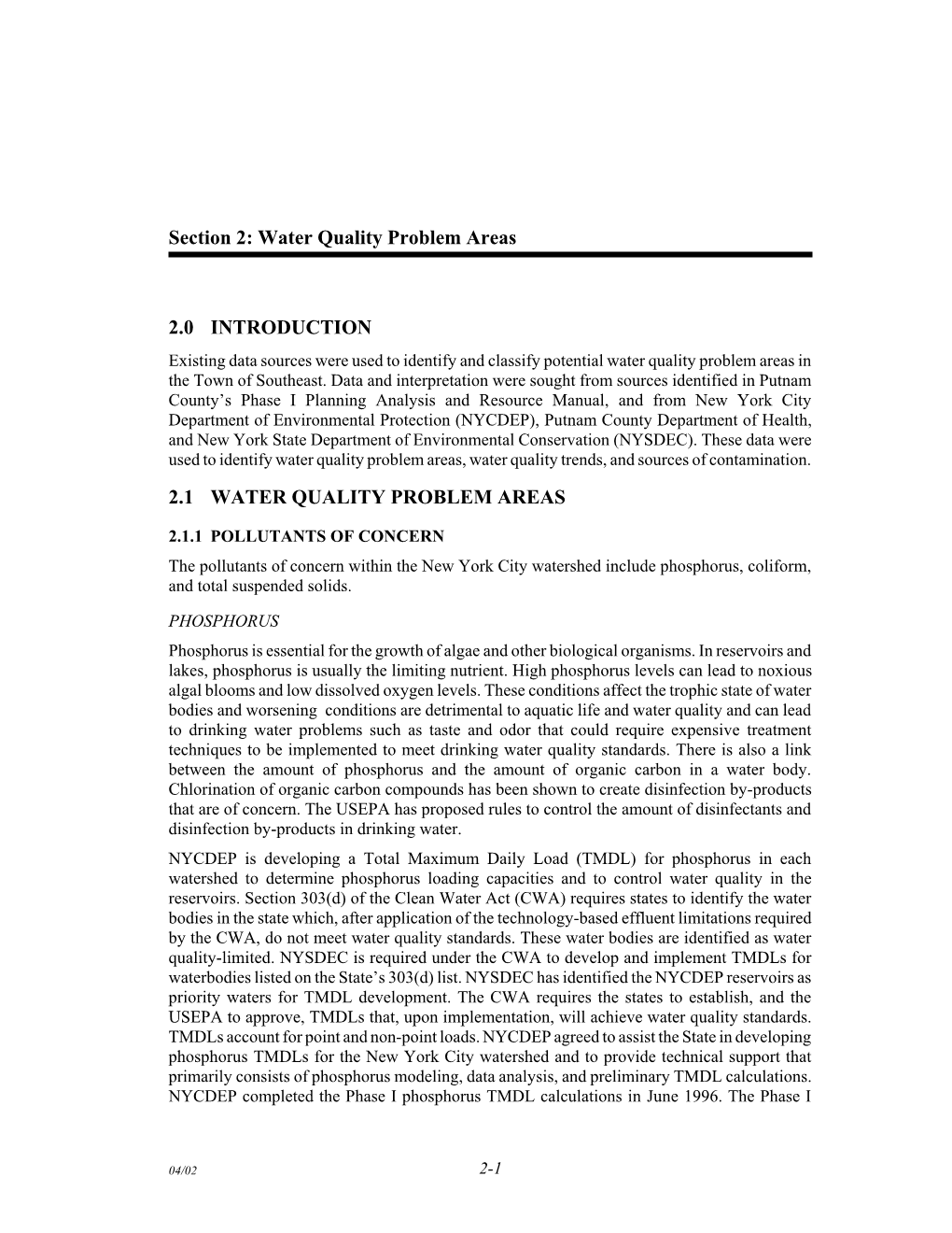 2. Water Quality Problem Areas (PDF)