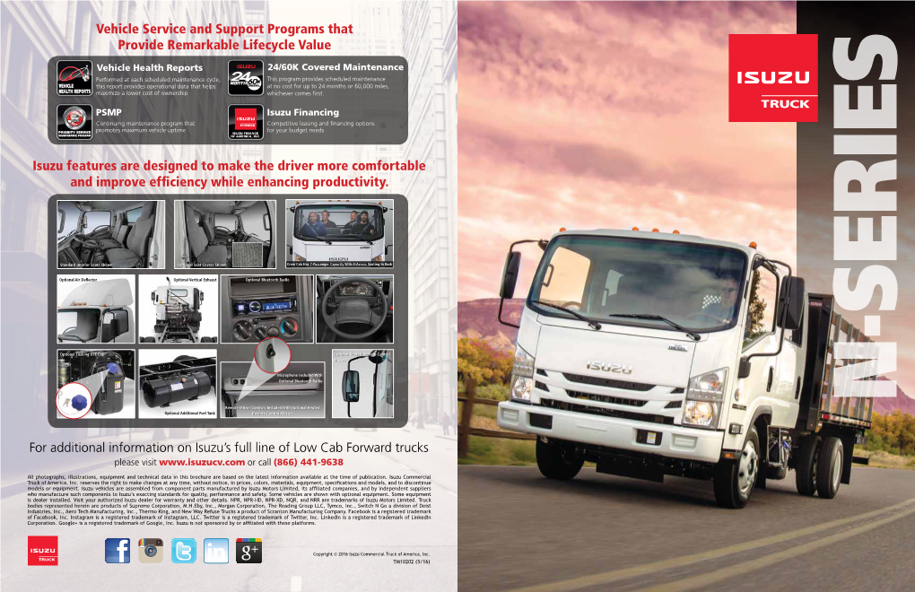 Isuzu Features Are Designed to Make the Driver More Comfortable and Improve Efficiency While Enhancing Productivity