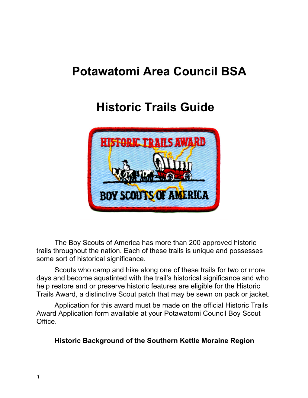 Potawatomi Area Council BSA Historic Trails Guide