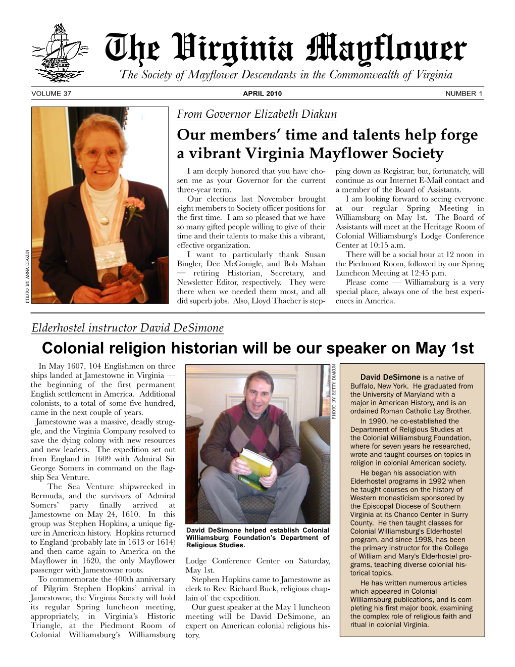 VA Mayflower Newsletter (April 2010).Qxd