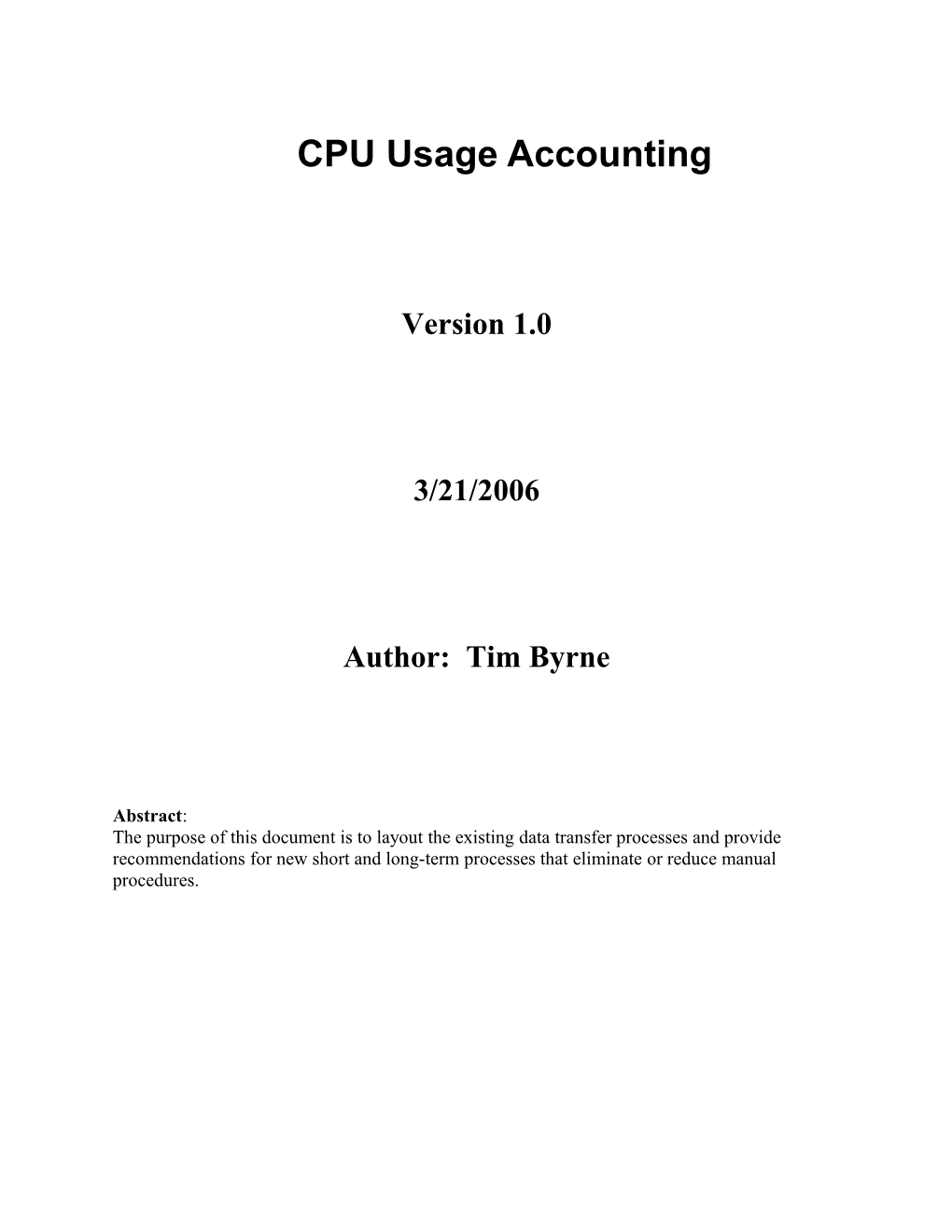 CPU Usage Accounting