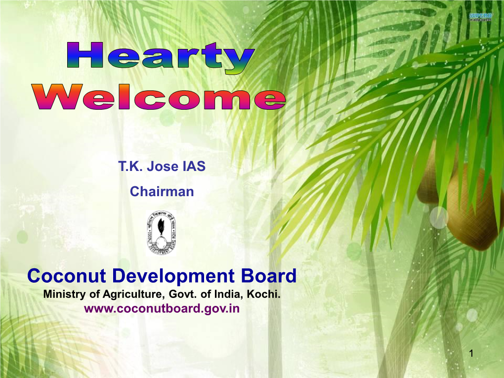 Coconut Development Board Ministry of Agriculture, Govt