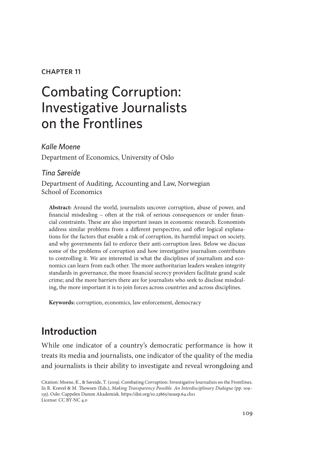 Combating Corruption: Investigative Journalists on the Frontlines