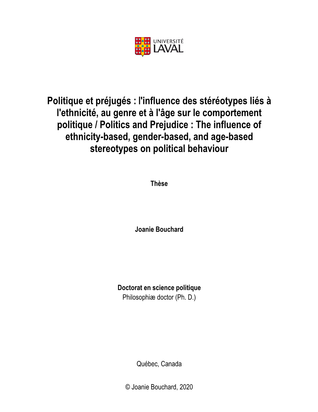 L'influence Des Stéréotypes Liés À L'ethnicité, Au Genre Et