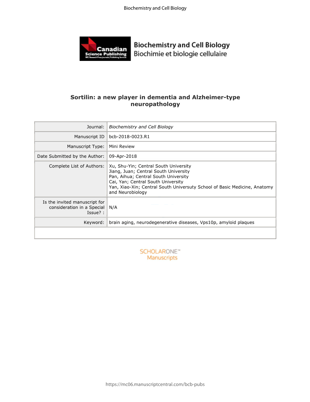 Sortilin: a New Player in Dementia and Alzheimer-Type Neuropathology