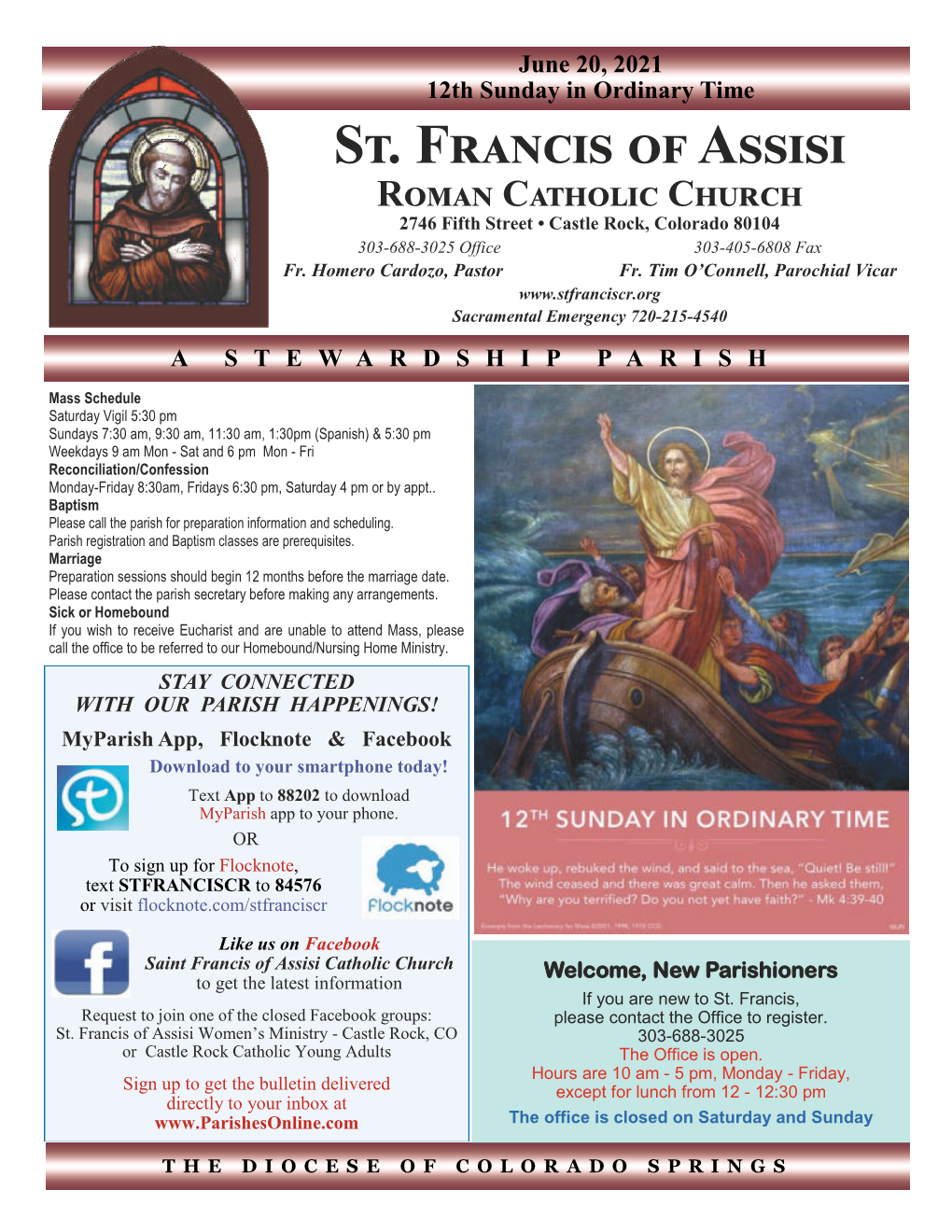 St. Francis of Assisi Roman Catholic Church 2746 Fifth Street • Castle Rock, Colorado 80104 303-688-3025 Office 303-405-6808 Fax Fr