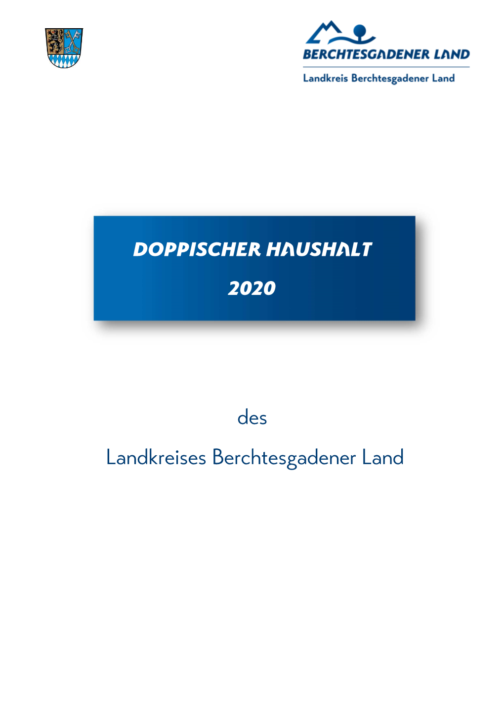 Doppischer Haushalt 2020 Des Landkreises Berchtesgadener Land