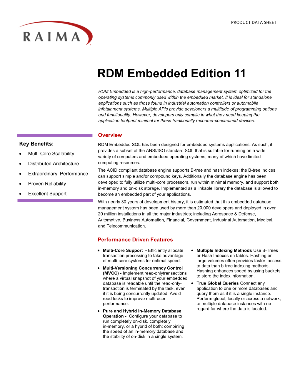 RDM Embedded Edition 11