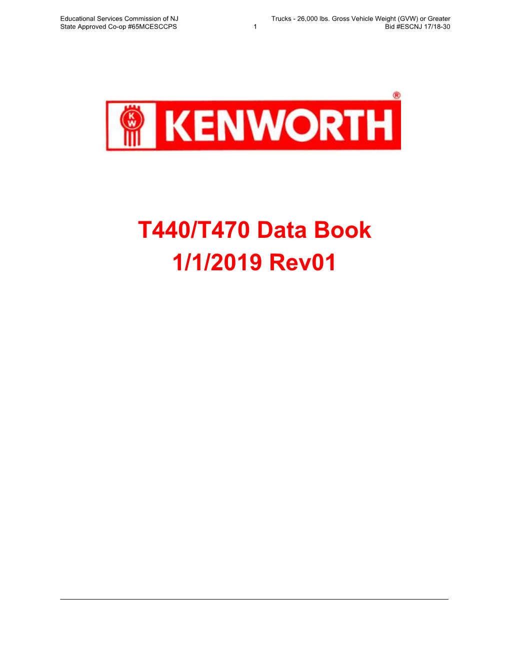 1/1/2019 Rev01 T440/T470 Data Book