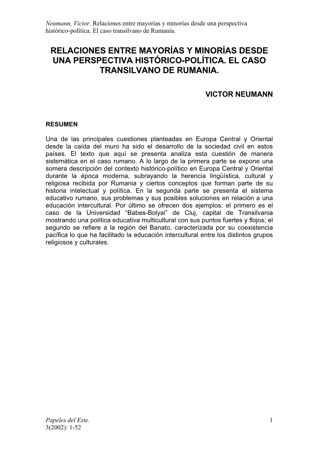 Relaciones Entre Mayorías Y Minorías Desde Una Perspectiva Histórico-Política