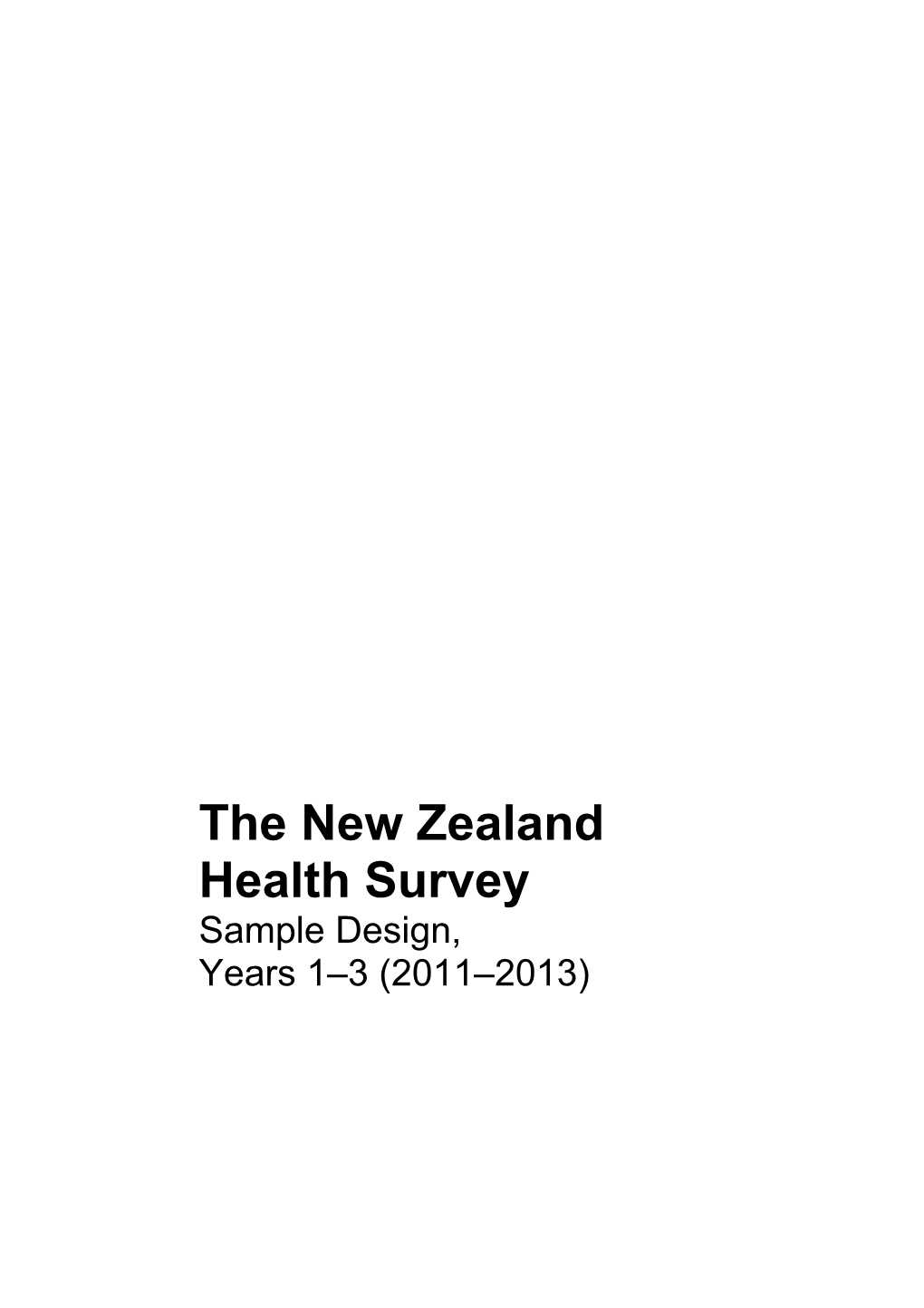 The New Zealand Health Survey