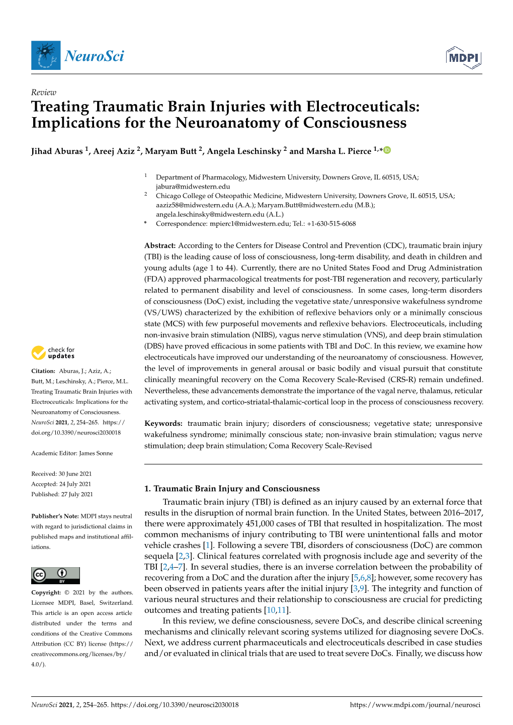 Treating Traumatic Brain Injuries with Electroceuticals: Implications for the Neuroanatomy of Consciousness