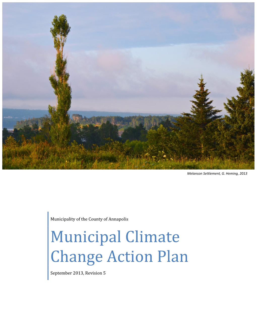 Municipal Climate Change Action Plan
