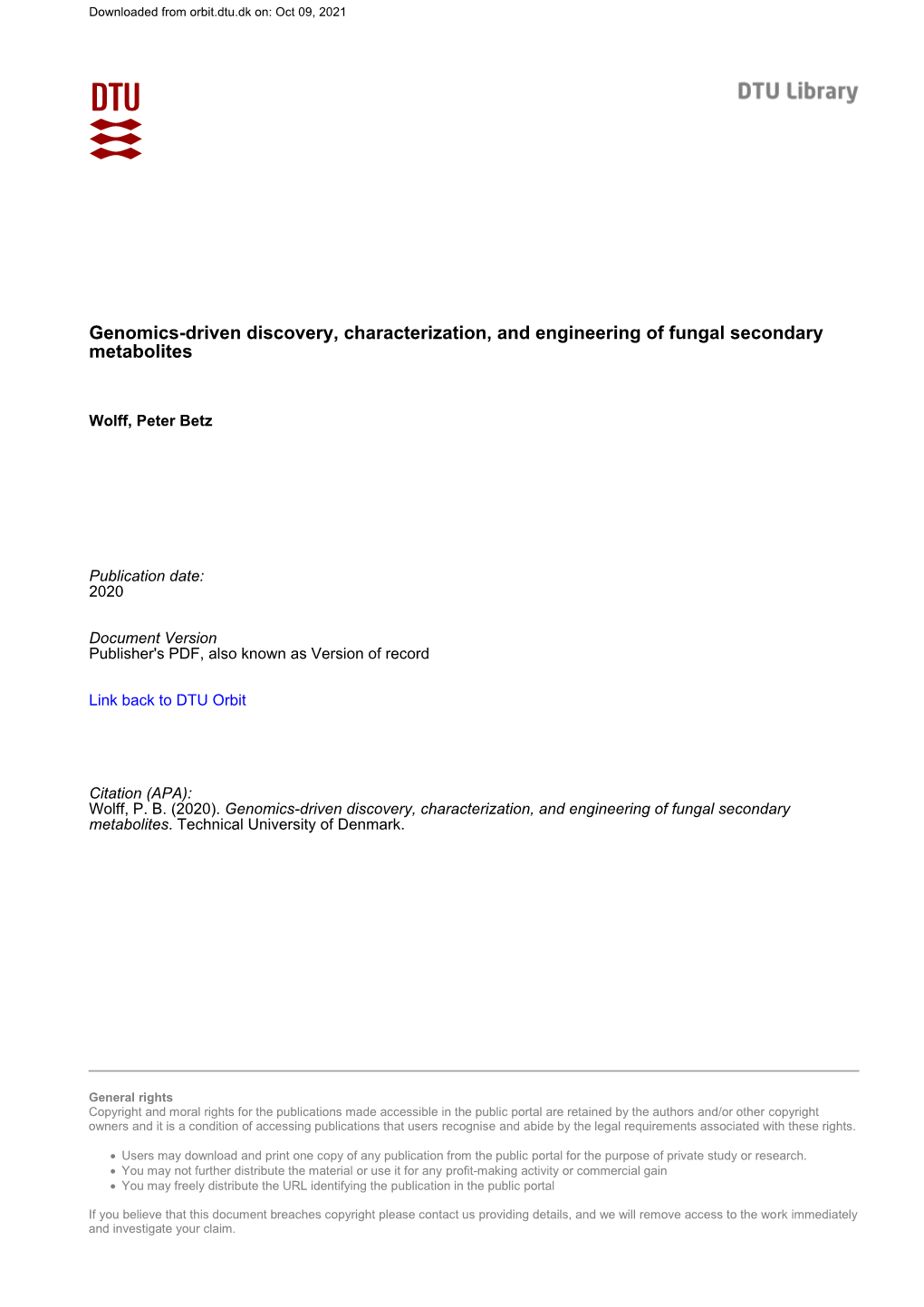 Genomics-Driven Discovery, Characterization, and Engineering of Fungal Secondary Metabolites