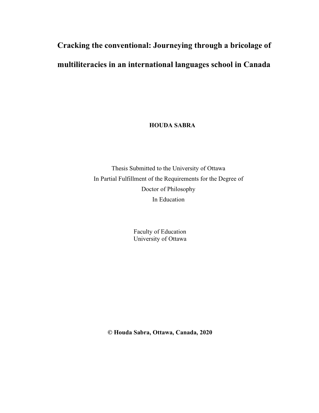 Journeying Through a Bricolage of Multiliteracies in an International Languages School in Canada