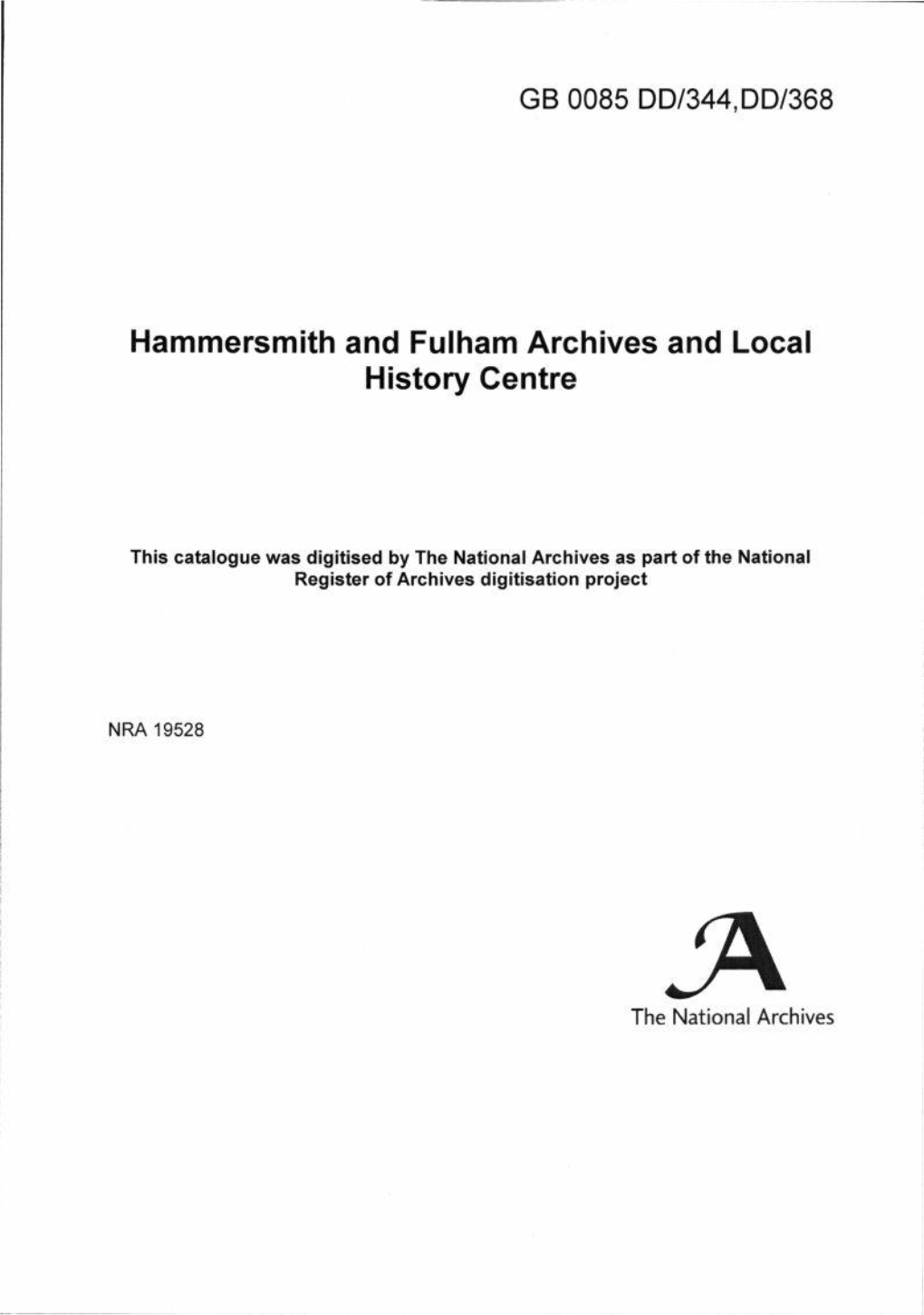 Hammersmith and Fulham Archives and Local History Centre